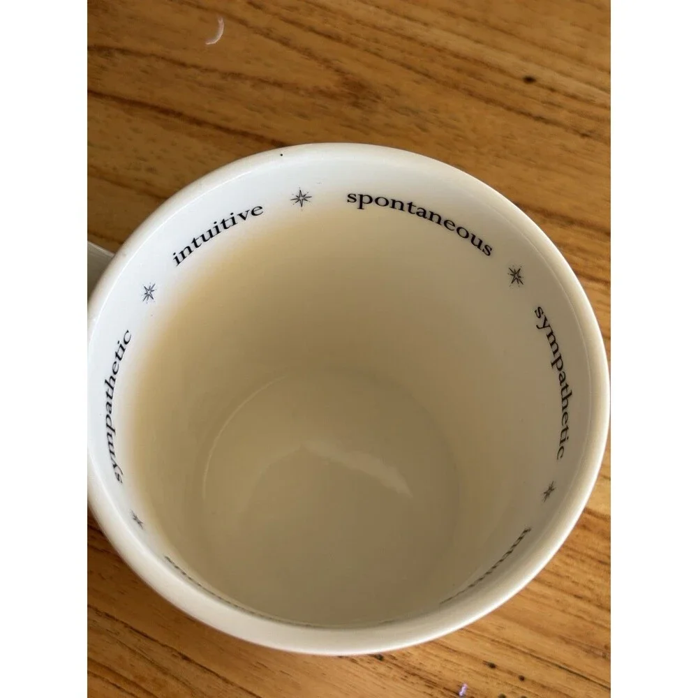 Williams Sonoma Rory Dobner Cancer Zodiac White Coffee Mug, NWOT